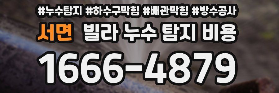 서면 빌라 누수 탐지 비용