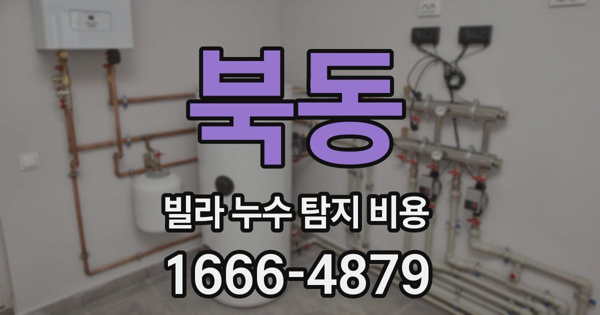 북동 빌라 누수 탐지 비용