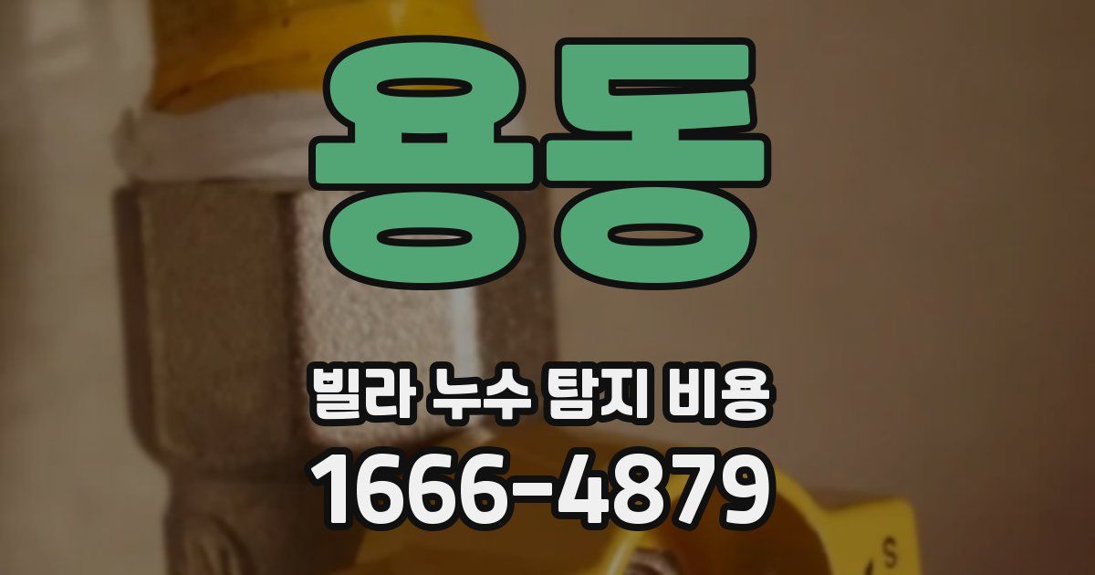 용동 빌라 누수 탐지 비용