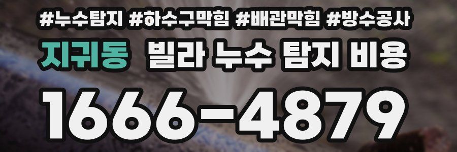 지귀동 빌라 누수 탐지 비용