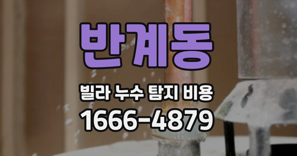 반계동 빌라 누수 탐지 비용