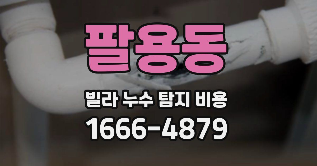 팔용동 빌라 누수 탐지 비용