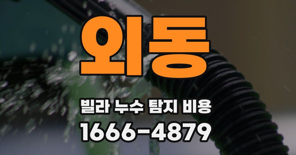 외동 빌라 누수 탐지 비용