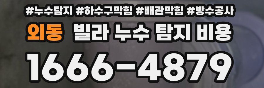 외동 빌라 누수 탐지 비용