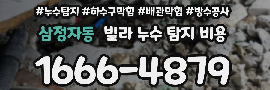 삼정자동 빌라 누수 탐지 비용