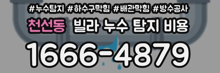 천선동 빌라 누수 탐지 비용