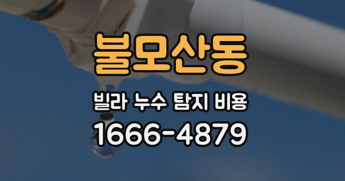 불모산동 빌라 누수 탐지 비용