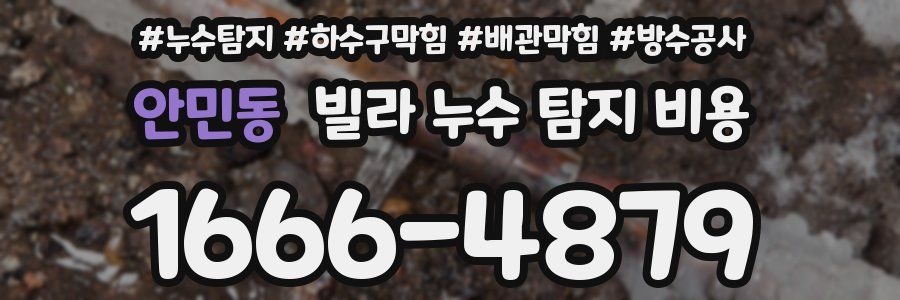 안민동 빌라 누수 탐지 비용