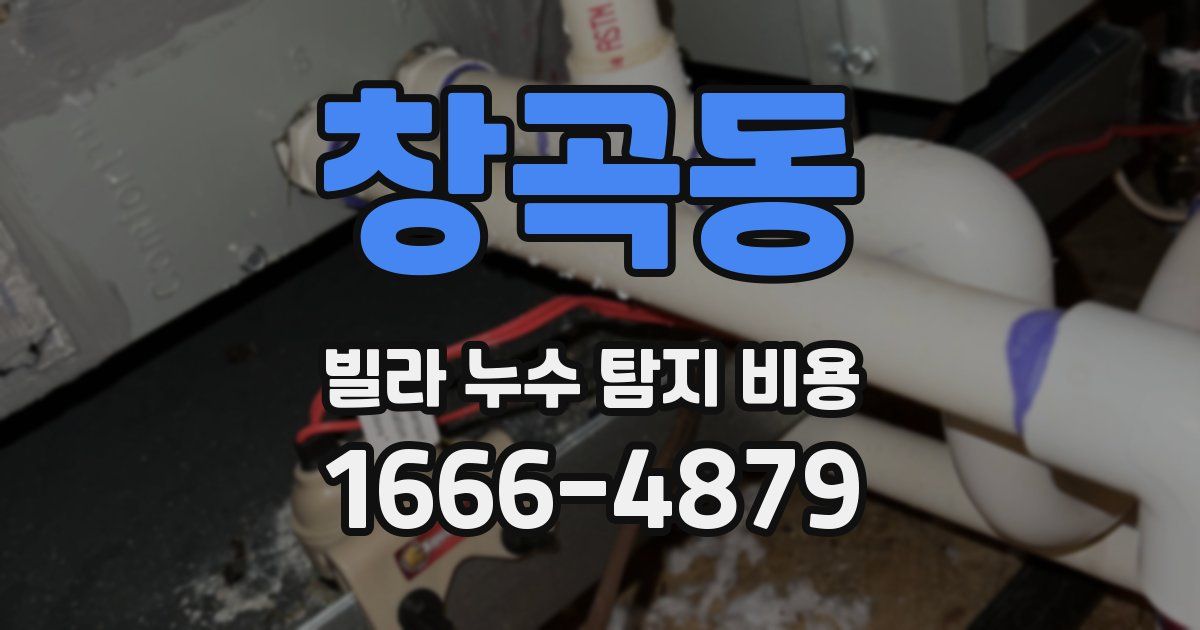 창곡동 빌라 누수 탐지 비용