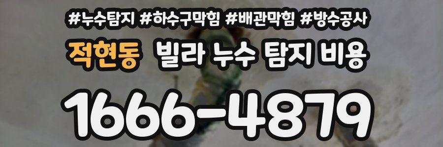 적현동 빌라 누수 탐지 비용