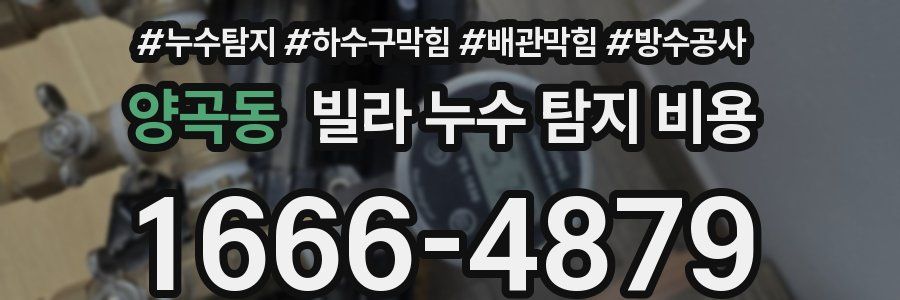 양곡동 빌라 누수 탐지 비용