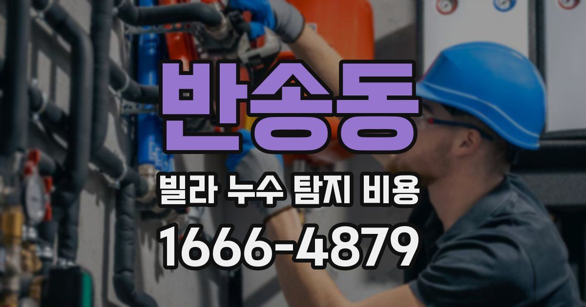 반송동 빌라 누수 탐지 비용