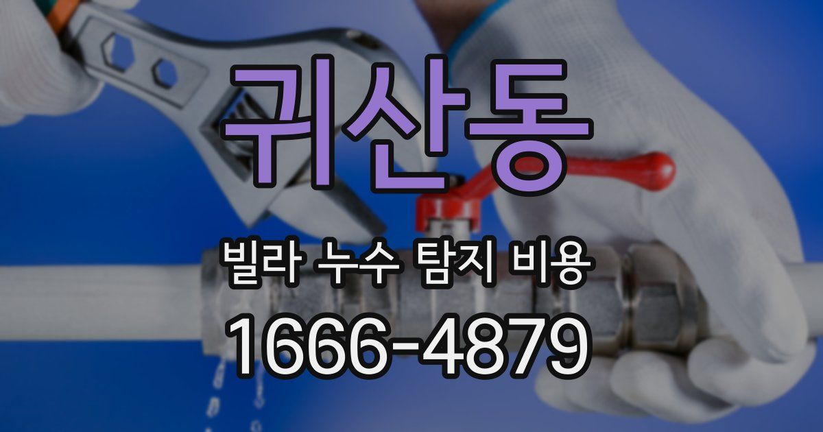 귀산동 빌라 누수 탐지 비용