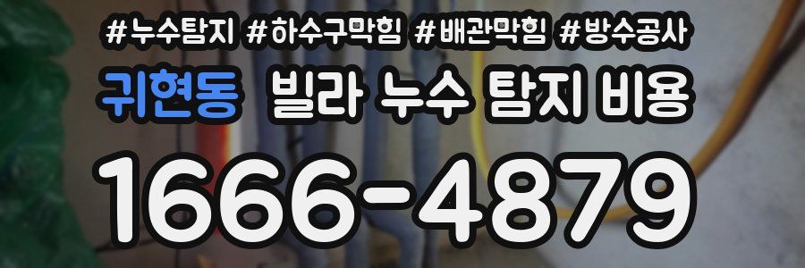 귀현동 빌라 누수 탐지 비용