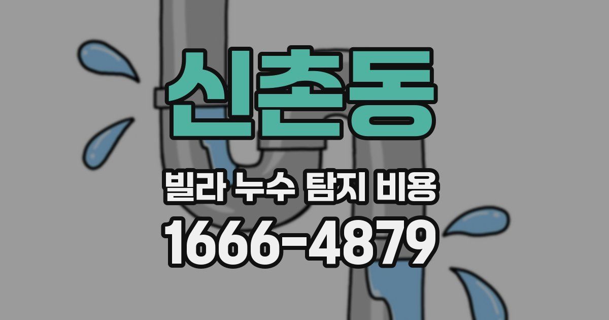 신촌동 빌라 누수 탐지 비용