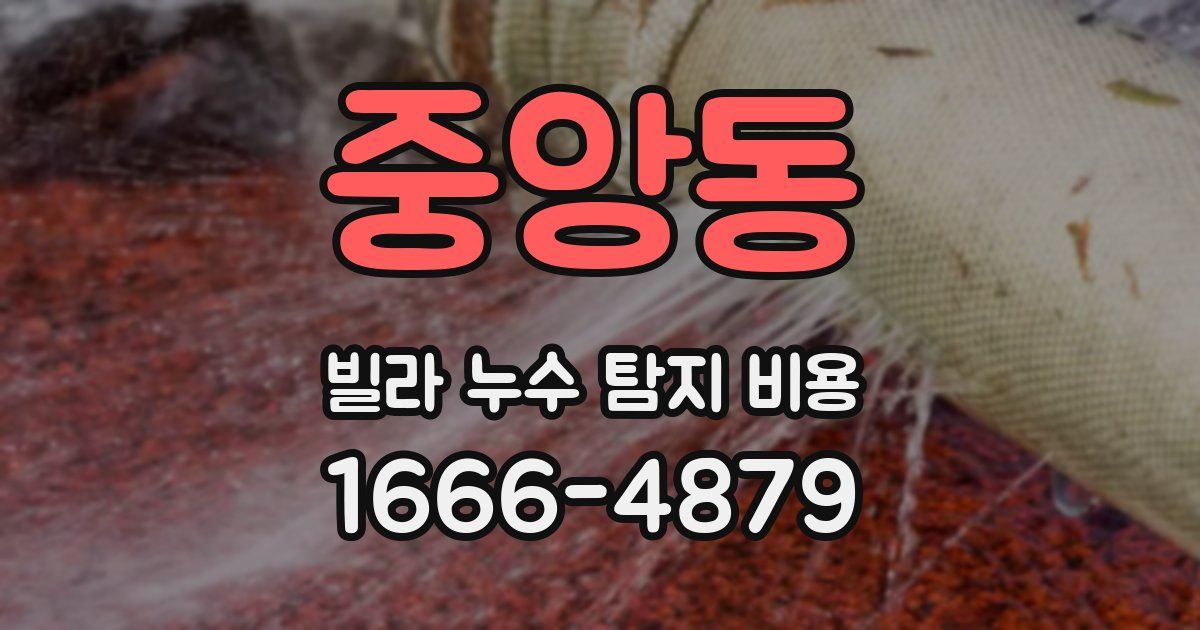 중앙동 빌라 누수 탐지 비용
