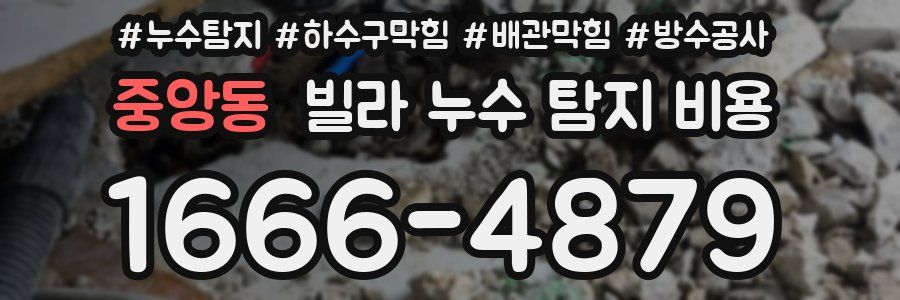 중앙동 빌라 누수 탐지 비용