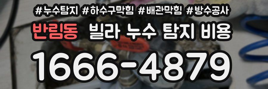 반림동 빌라 누수 탐지 비용