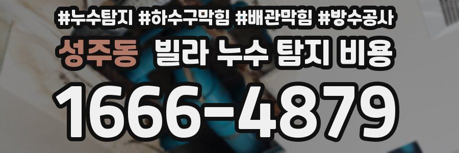 성주동 빌라 누수 탐지 비용
