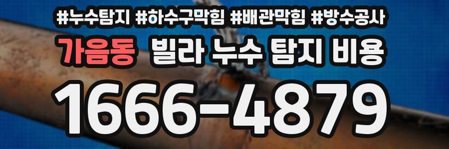 가음동 빌라 누수 탐지 비용