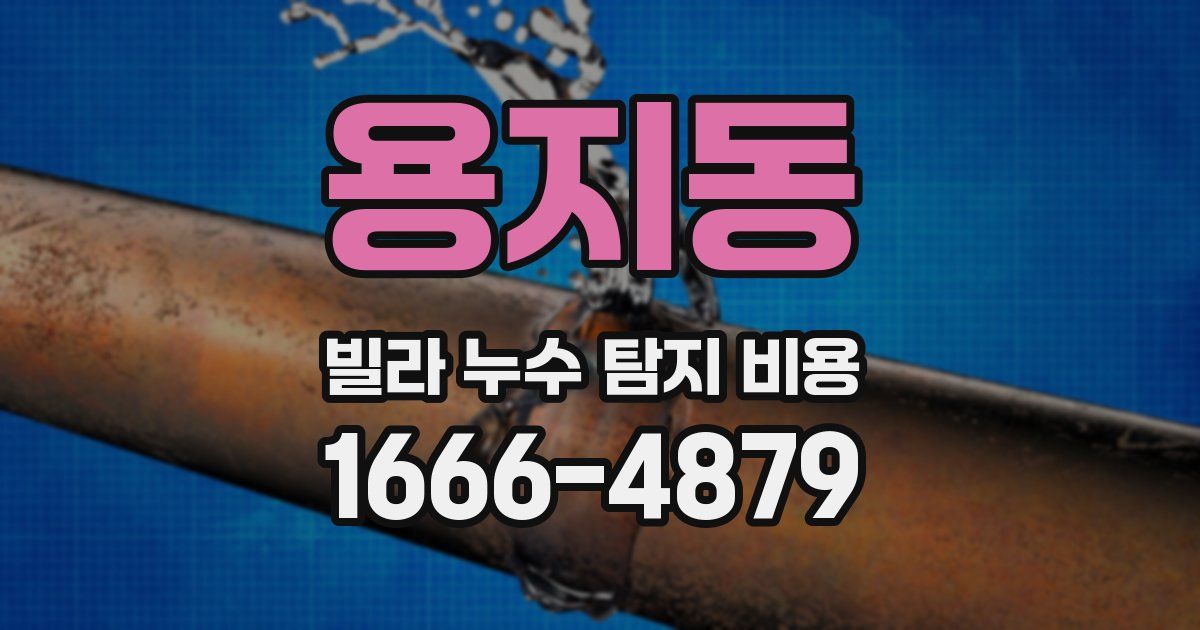 용지동 빌라 누수 탐지 비용