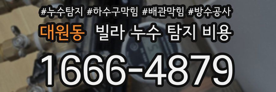 대원동 빌라 누수 탐지 비용