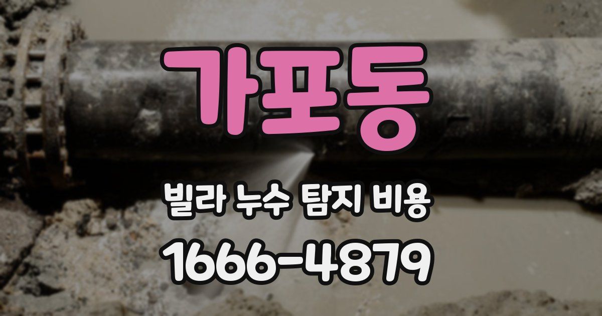 가포동 빌라 누수 탐지 비용