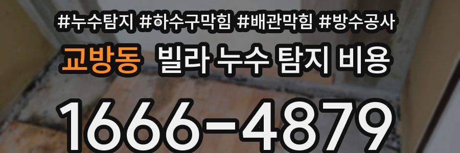 교방동 빌라 누수 탐지 비용