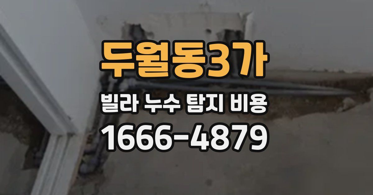 두월동3가 빌라 누수 탐지 비용
