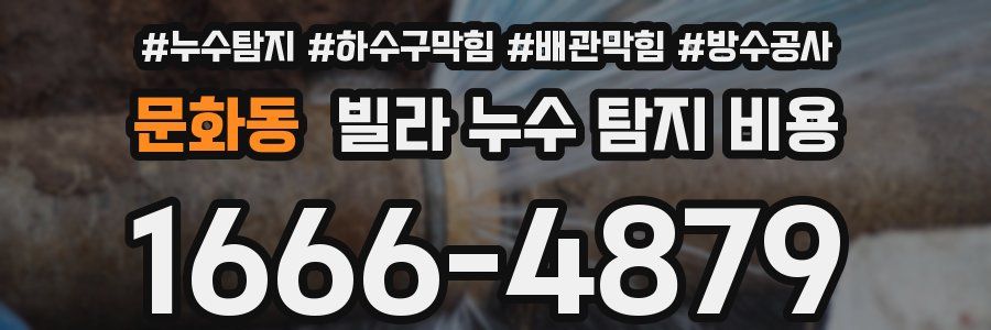 문화동 빌라 누수 탐지 비용