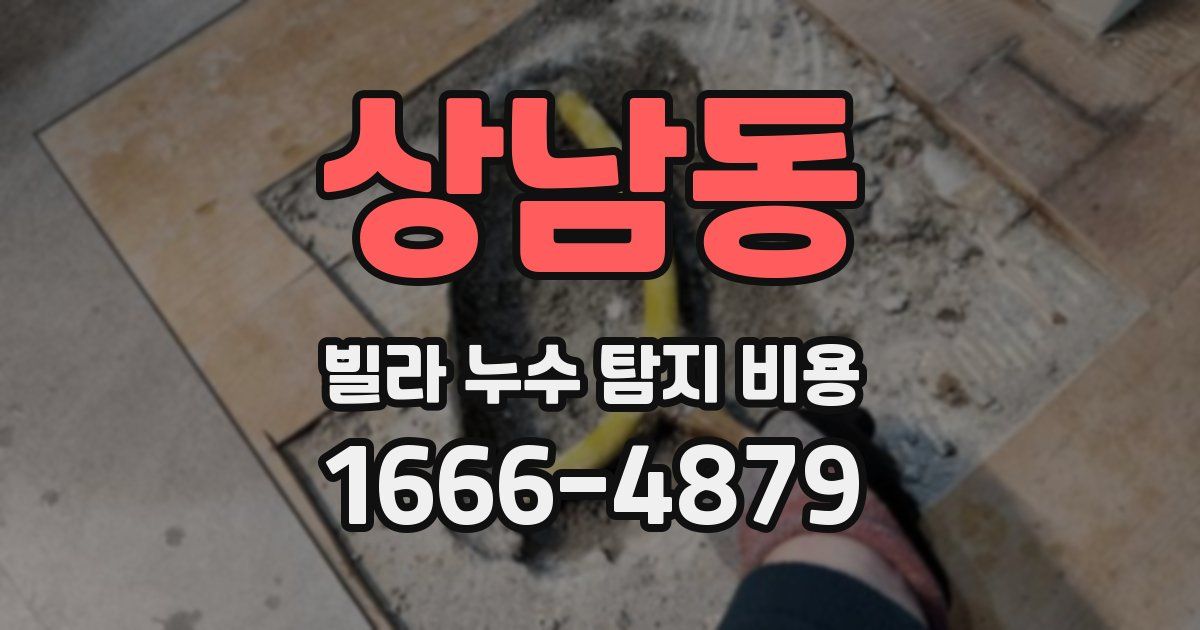 상남동 빌라 누수 탐지 비용