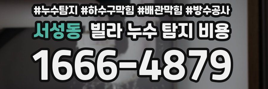 서성동 빌라 누수 탐지 비용