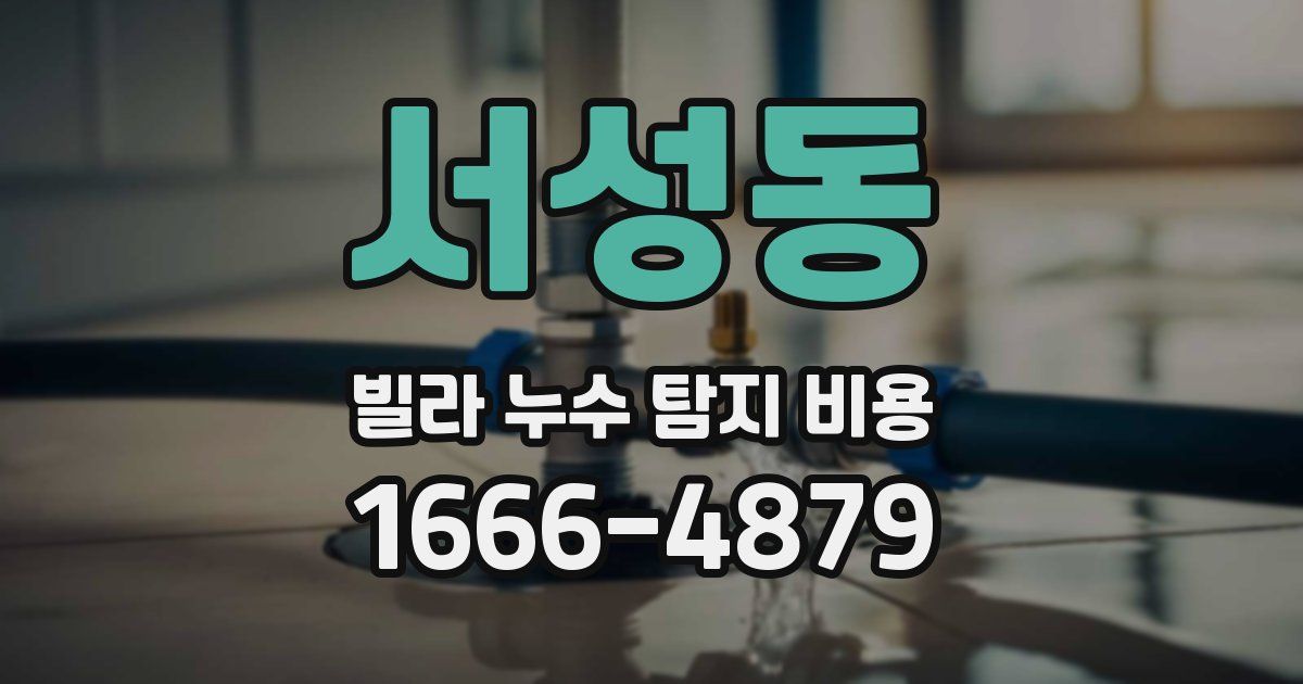 서성동 빌라 누수 탐지 비용