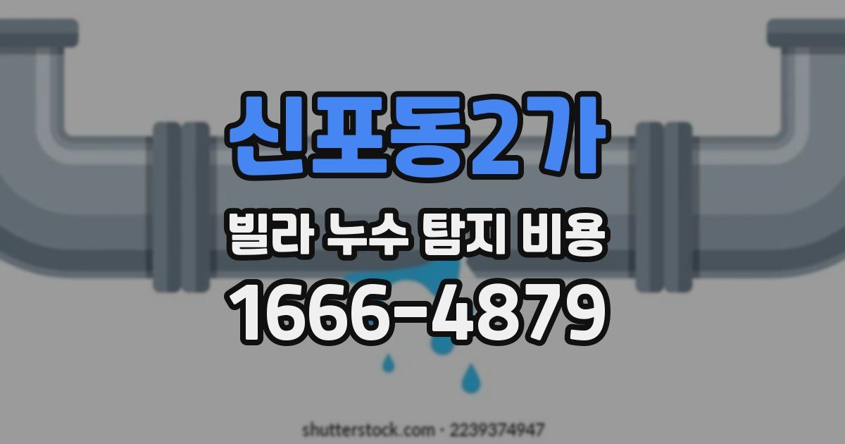 신포동2가 빌라 누수 탐지 비용