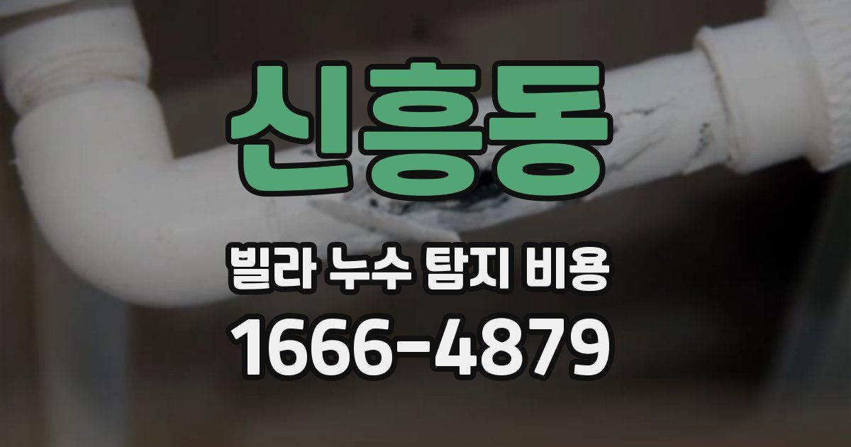 신흥동 빌라 누수 탐지 비용