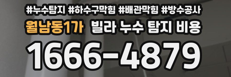 월남동1가 빌라 누수 탐지 비용