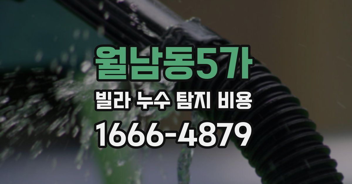 월남동5가 빌라 누수 탐지 비용