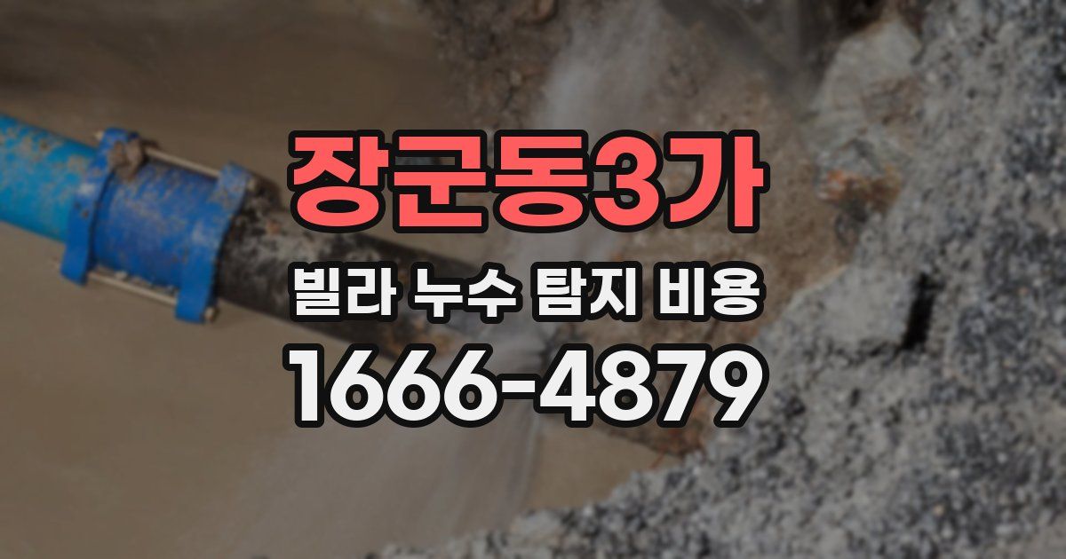 장군동3가 빌라 누수 탐지 비용