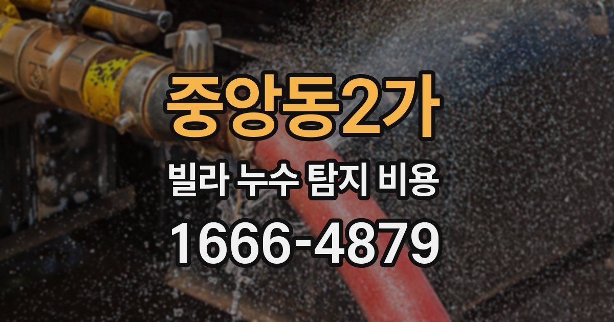 중앙동2가 빌라 누수 탐지 비용