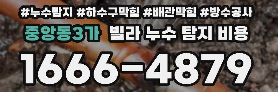 중앙동3가 빌라 누수 탐지 비용