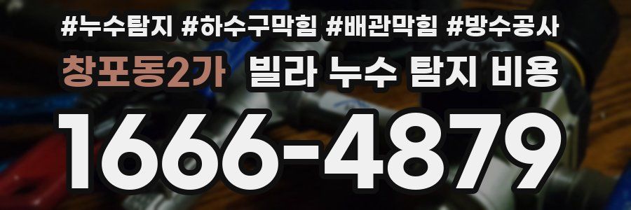 창포동2가 빌라 누수 탐지 비용