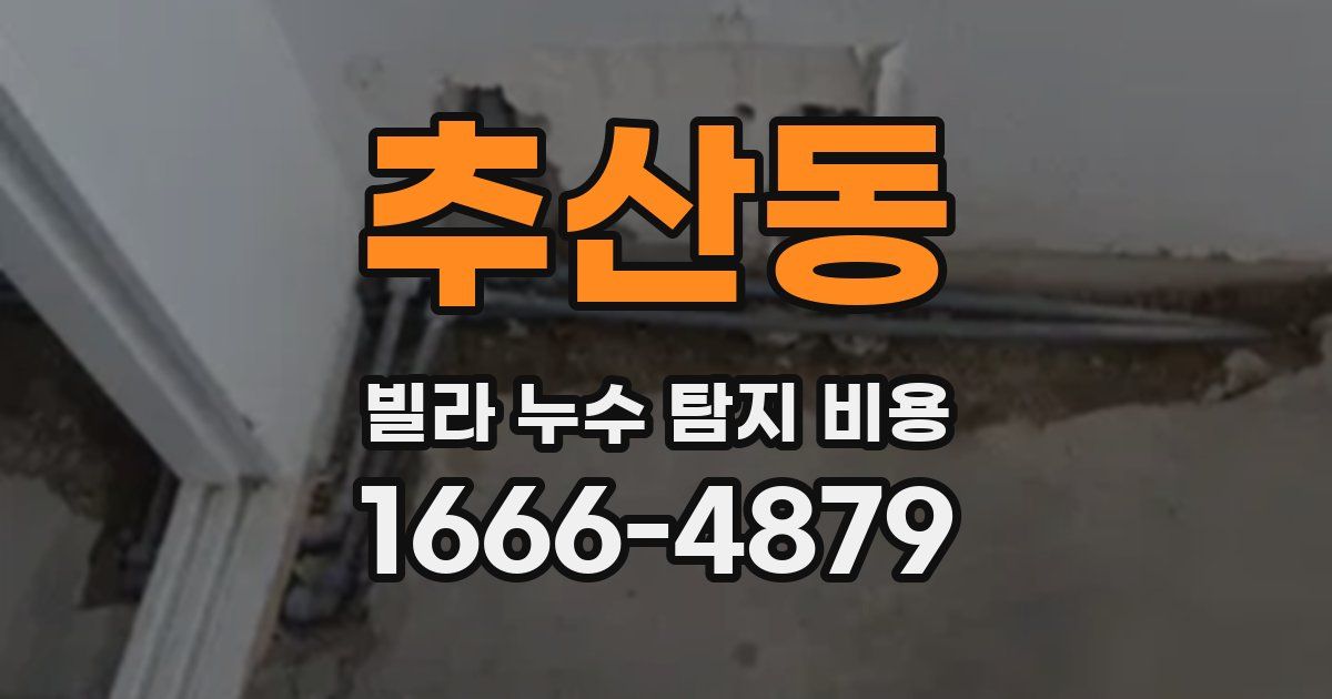 추산동 빌라 누수 탐지 비용
