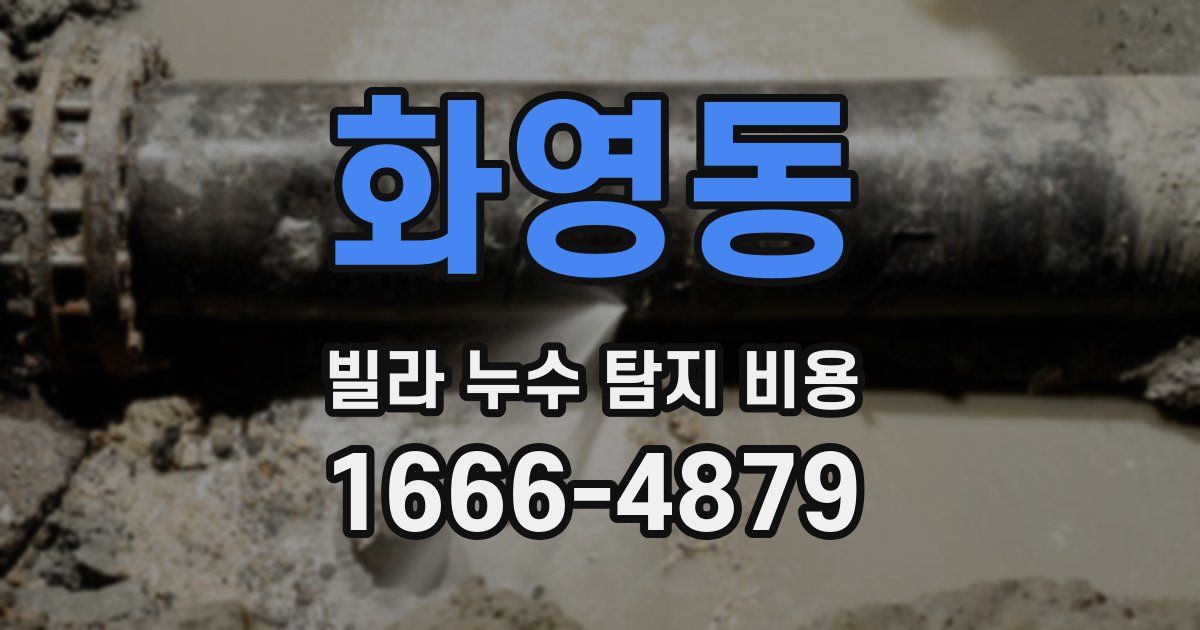 화영동 빌라 누수 탐지 비용