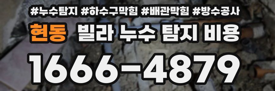 현동 빌라 누수 탐지 비용