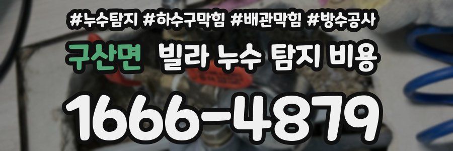 구산면 빌라 누수 탐지 비용