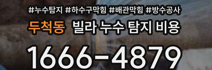 두척동 빌라 누수 탐지 비용