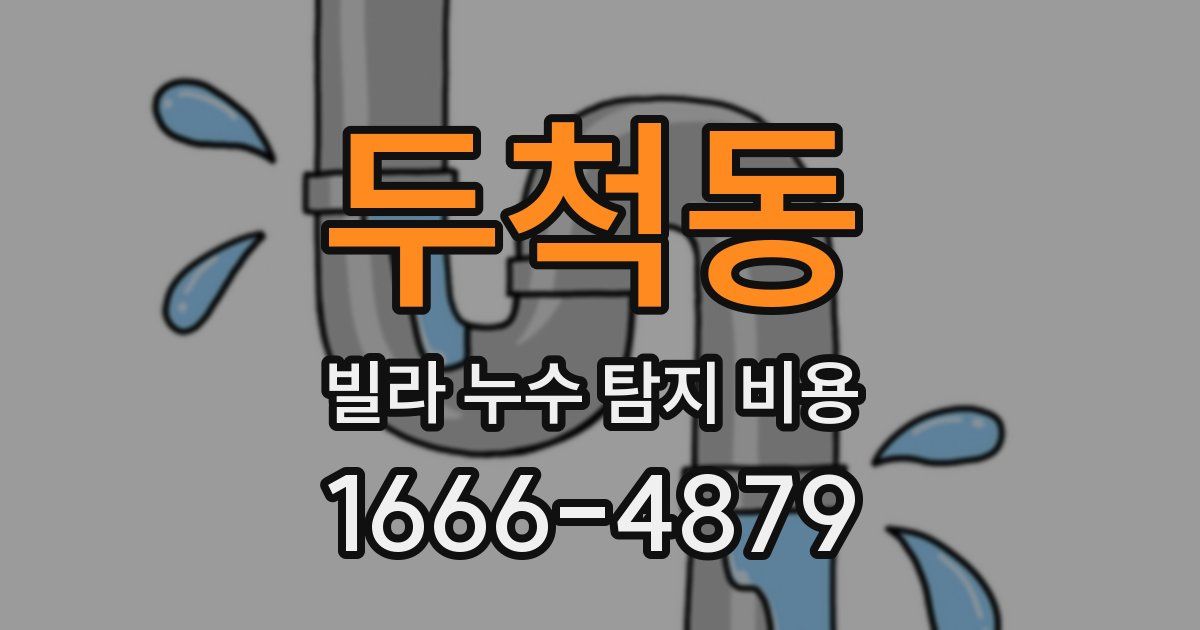 두척동 빌라 누수 탐지 비용