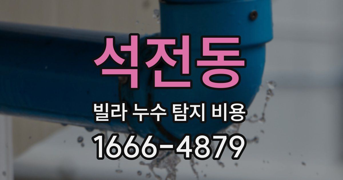 석전동 빌라 누수 탐지 비용