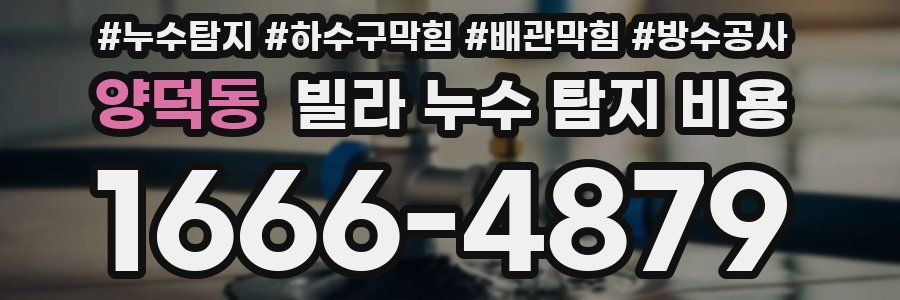 양덕동 빌라 누수 탐지 비용