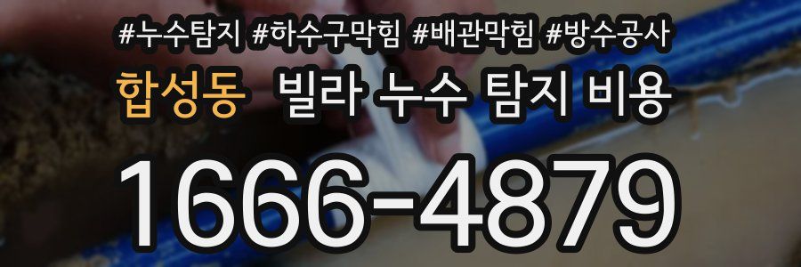 합성동 빌라 누수 탐지 비용